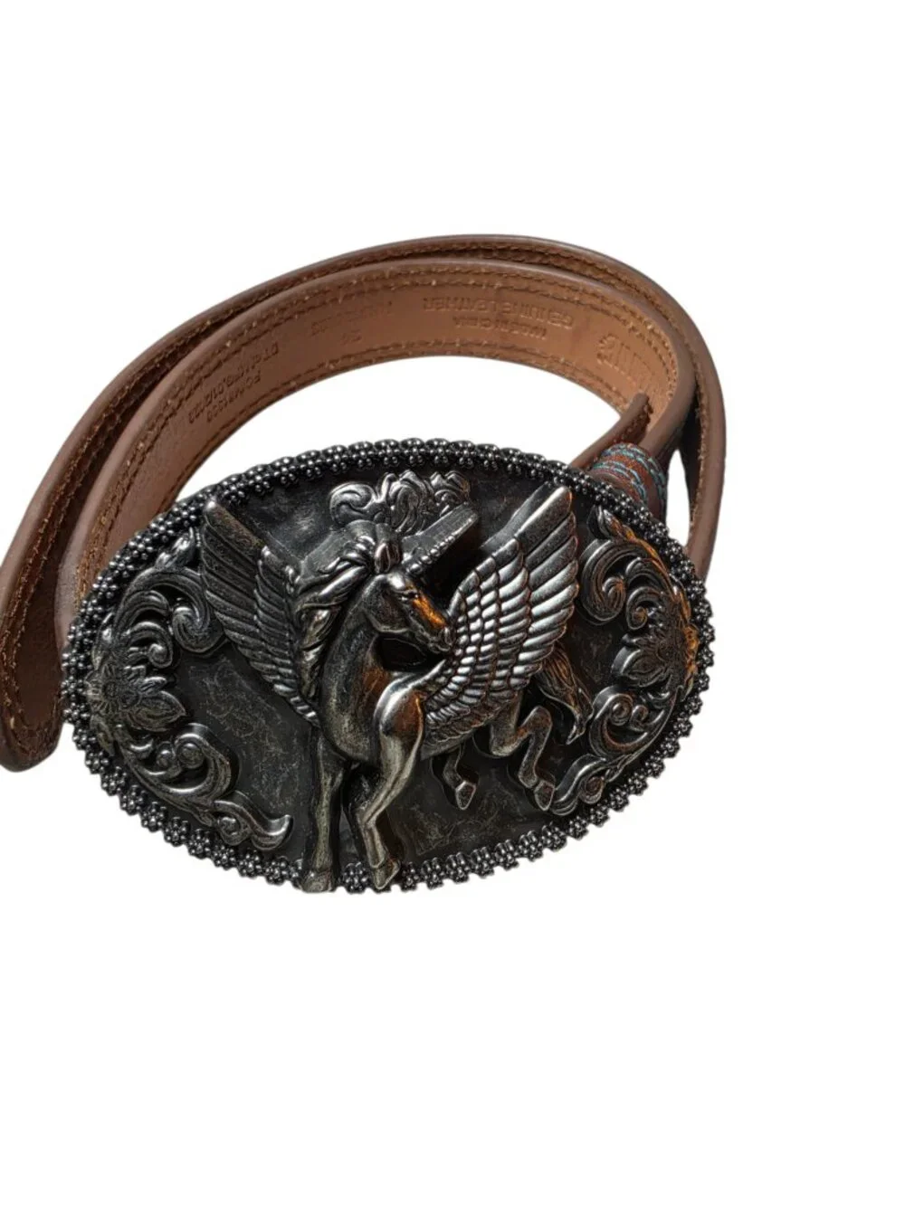 Shyanne Unicorn Magic Glitter Western Leather Belt Girls Sz 24 Women's Sz 00-2